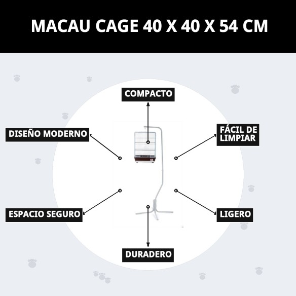 Jaula Macao para Pájaros Exóticos - 40x40x54 cm