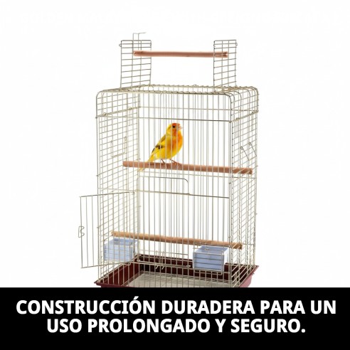 Jaula Malawi Dorada con Apertura - Diseño Elegante y Funcional