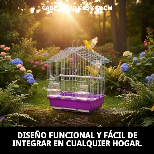 Jaula Plegable Económica para Pájaros 30x23x39 cm