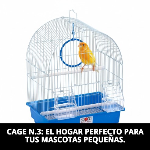 Jaula para pájaros N.3 30x23x39 cm con 8 accesorios incluidos