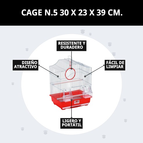 Jaula N.5 Desmontable 30x23x39 cm para Mascotas