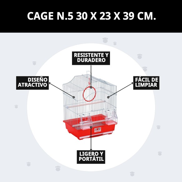 Jaula N.5 Desmontable 30x23x39 cm para Mascotas