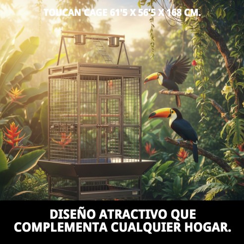 Jaula Tucán Desmontable para Mascotas - 61.5 x 56.5 cm