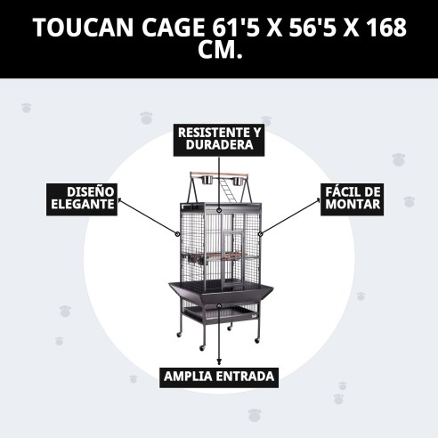 Jaula Tucán Desmontable para Mascotas - 61.5 x 56.5 cm