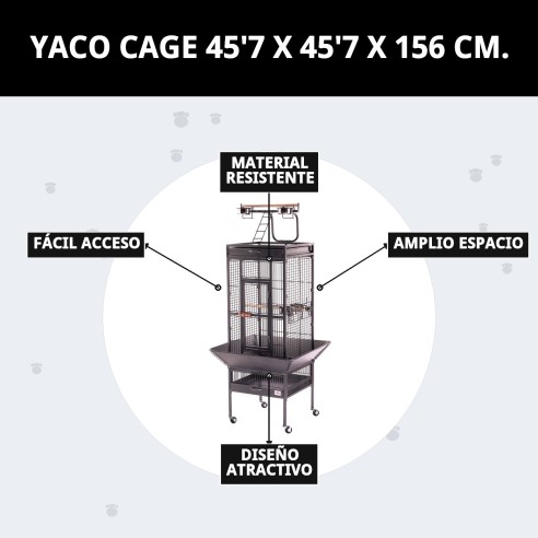 Jaula Yaco 45,7 x 45,7 x 156 cm - Comodidad y Estilo