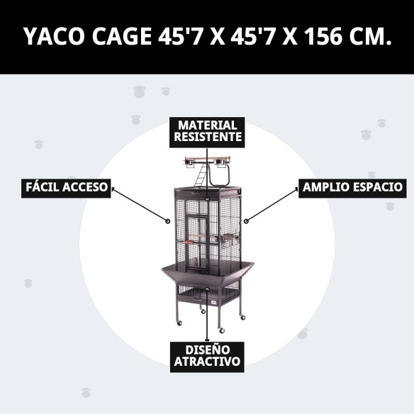 Jaula Yaco 45,7 x 45,7 x 156 cm - Comodidad y Estilo