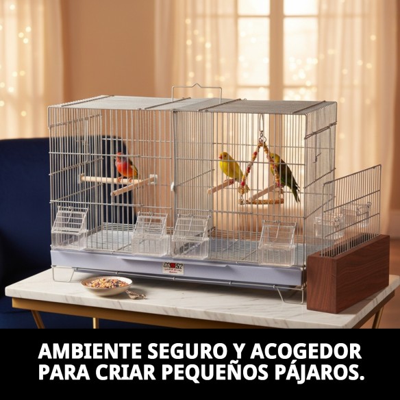 Jaulón de Cría Desmontable 58x32x37 cm para Mascotas