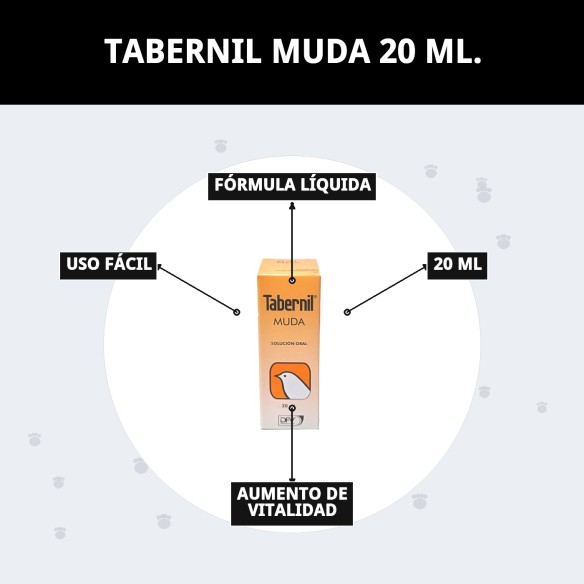 Tabernil Muda 20 ml: Suplemento ideal para aves en muda