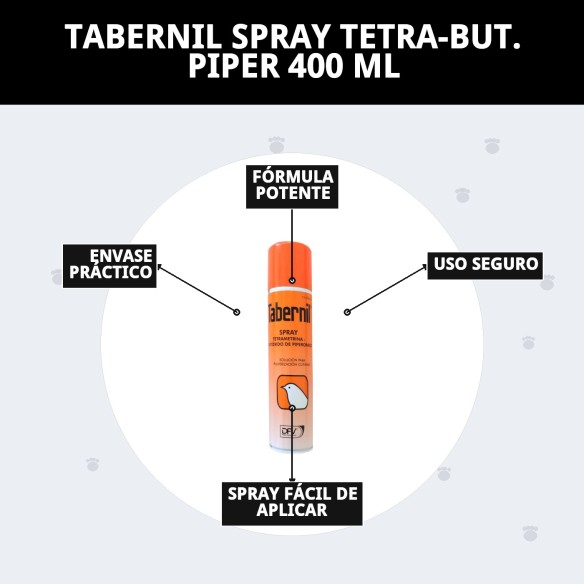 Tabernil Spray Tetra-But. Piper 400 ml para tus mascotas