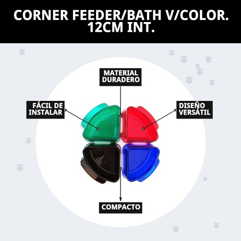 Comedero/Bañera Esquinera 12cm: Práctico y Versátil