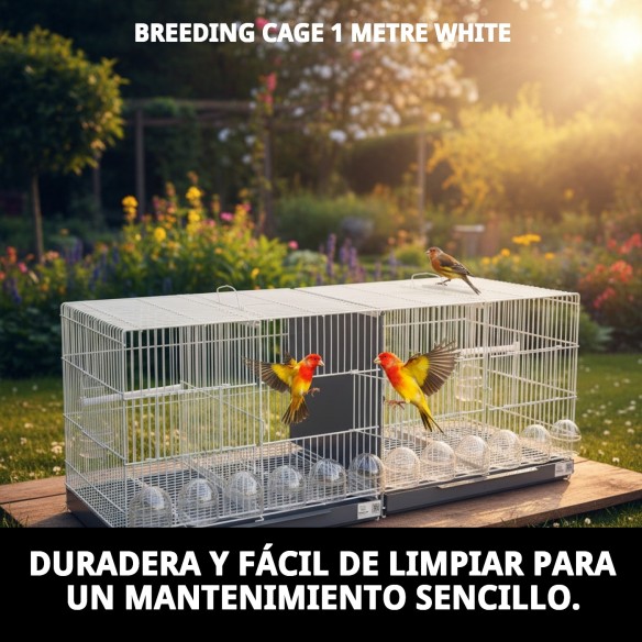 Jaulón de Cría 1 Metro Blanca - Comodidad y Estilo para Mascotas