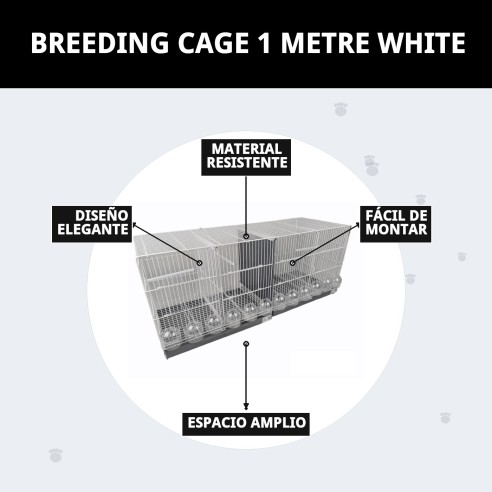 Jaulón de Cría 1 Metro Blanca - Comodidad y Estilo para Mascotas