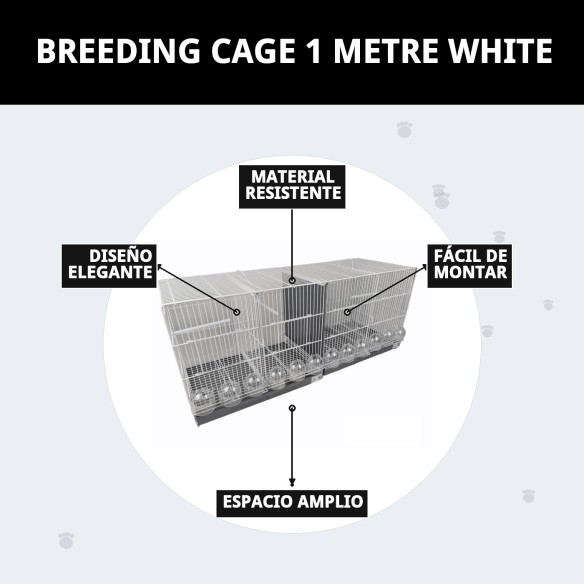Jaulón de Cría 1 Metro Blanca - Comodidad y Estilo para Mascotas