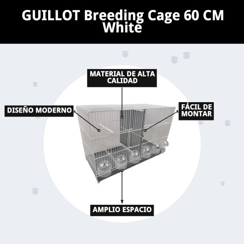 Jaulón de Cría Guillot 60 cm Blanca para tus Mascotas