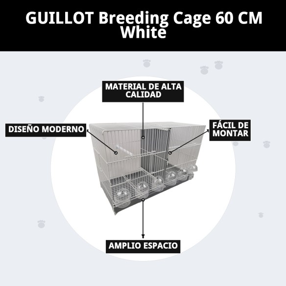 Jaulón de Cría Guillot 60 cm Blanca para tus Mascotas
