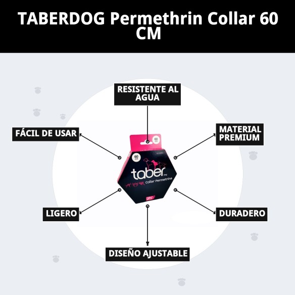 Collar Taber Permetrina 60 cm: Protección Antipulgas Efectiva