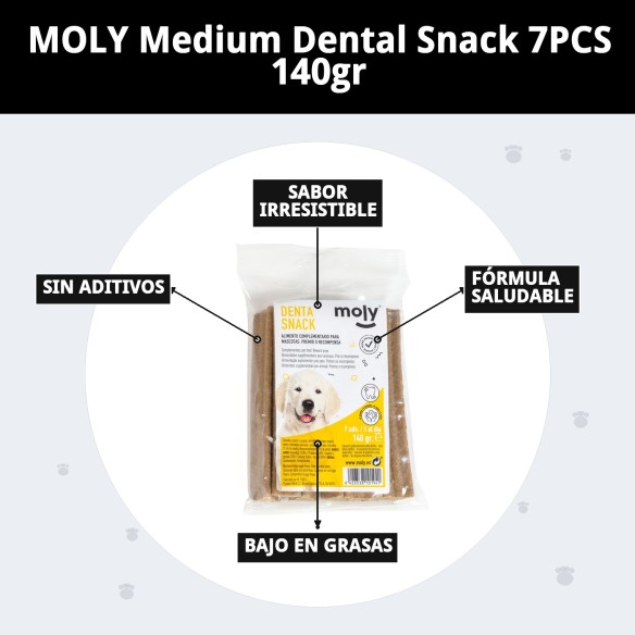 DENTA SNACK MOLY Mediano 7PCS: Delicia y Salud Dental