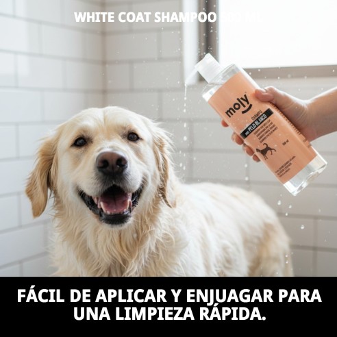 Champú Pelo Blanco 500 ml - Brillo y Volumen para Mascotas