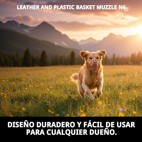 Bozal Cesta Cuero y Plástico N6: Comodidad y Estilo para tu Mascota