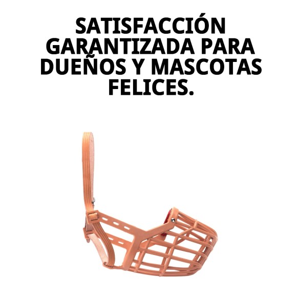 Bozal Cesta Cuero y Plástico N7 para Mascotas Seguras