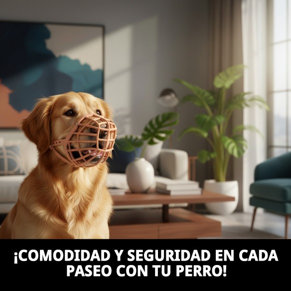 Bozal Cesta de Cuero y Plástico N8 para Mascotas Seguras