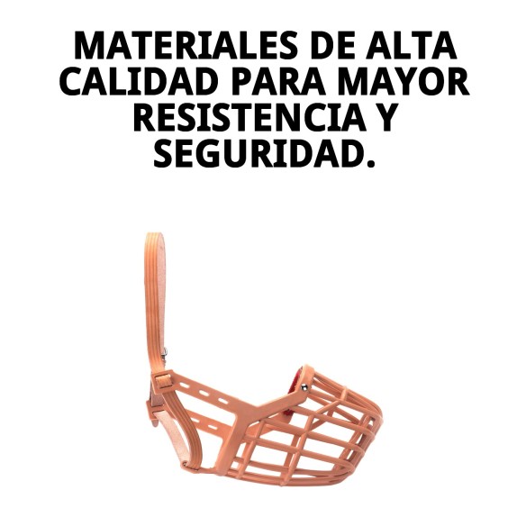 Bozal Cesta de Cuero y Plástico N10 para Mascotas