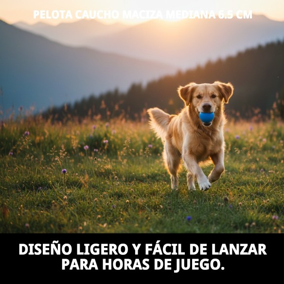 Pelota de Caucho Maciza Mediana 6.5 cm para Mascotas