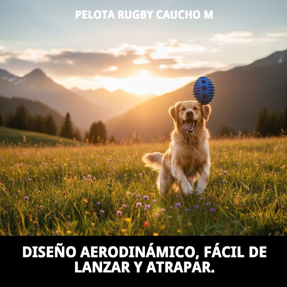 Pelota Rugby de Caucho M - Mordedor Divertido y Duradero