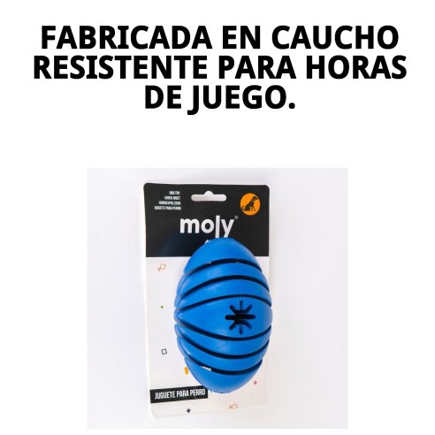 Pelota Rugby de Caucho L - Divertido Mordedor para Mascotas
