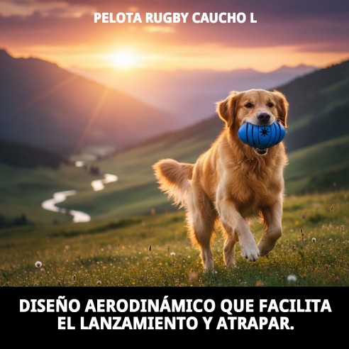 Pelota Rugby de Caucho L - Divertido Mordedor para Mascotas