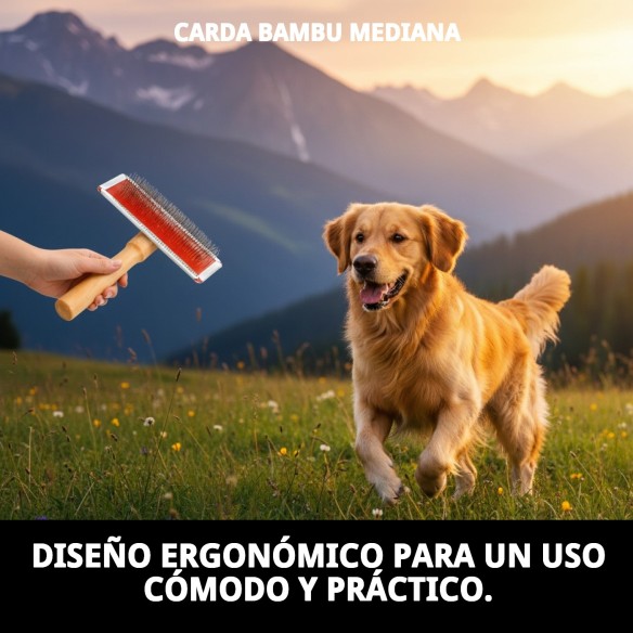 Carda Bambu Mediana para Peluquería de Mascotas