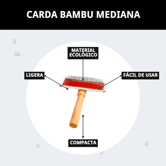 Carda Bambu Mediana para Peluquería de Mascotas