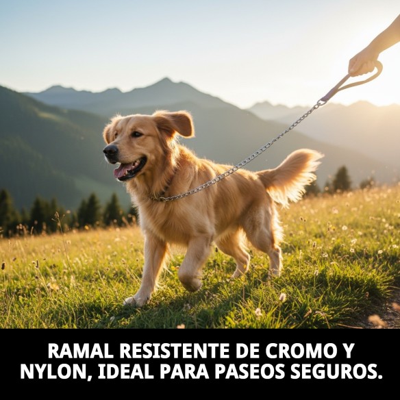 Ramal Cromo E.Nylon Verde 60cm x 4mm para tu Mascota