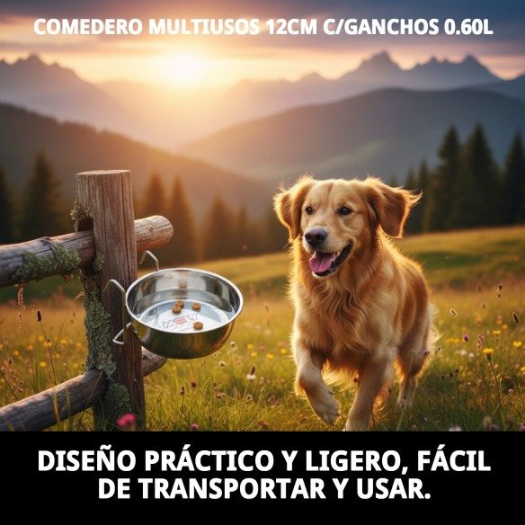 Comedero Multiusos 12cm con Ganchos - Ideal para Mascotas