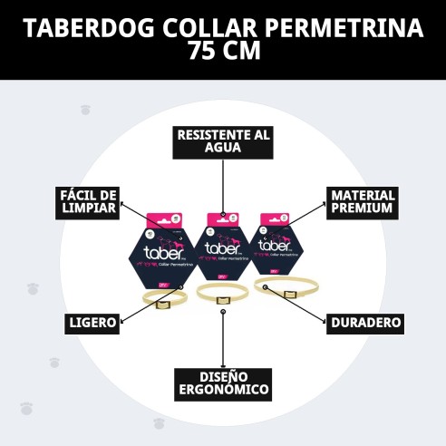 Collar Taber Permetrina 75 cm para perros: protección efectiva