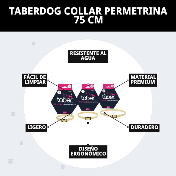 Collar Taber Permetrina 75 cm para perros: protección efectiva