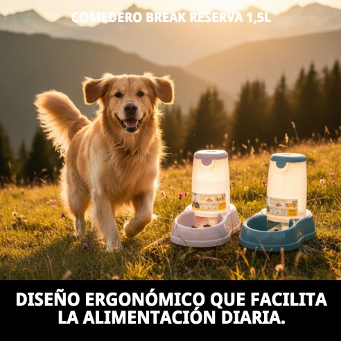Comedero Break Reserva 1,5L para mascotas - ¡Práctico y elegante!