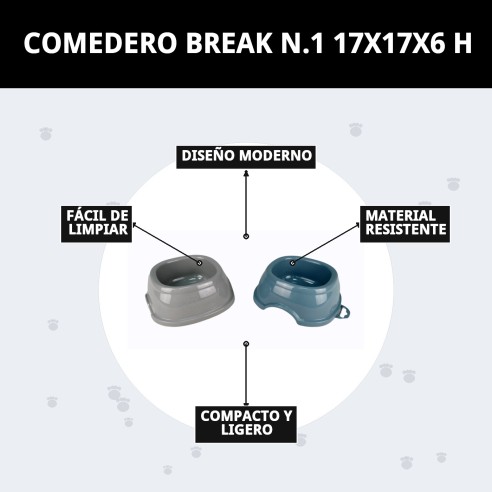 Comedero Break N.1 17x17x6h para tu mascota - ¡Compra ahora!