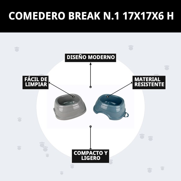 Comedero Break N.1 17x17x6h para tu mascota - ¡Compra ahora!