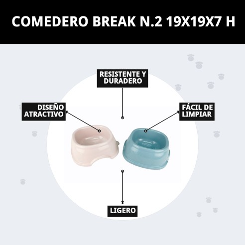 Comedero Break N.2 19x19x7h para Mascotas - Alta Calidad