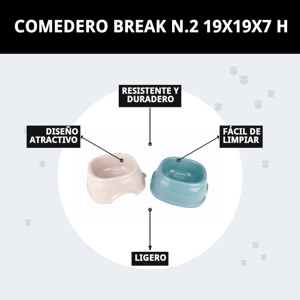 Comedero Break N.2 19x19x7h para Mascotas - Alta Calidad