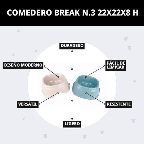Comedero Break N.3 22x22x8 cm para tu mascota