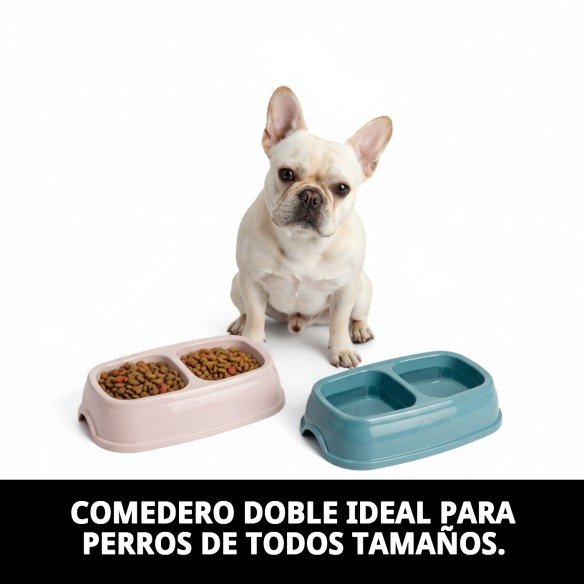 Comedero Doble Break N.13 para Mascotas - 21x13x5 cm