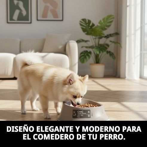 Comedero Chic N1 0,35L Antideslizante y Estiloso para Mascotas