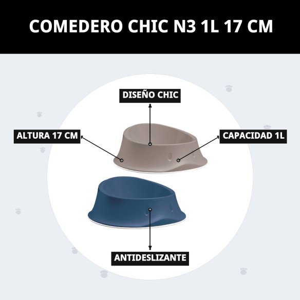 Comedero Chic N3 1L: Elegancia y funcionalidad para tu mascota