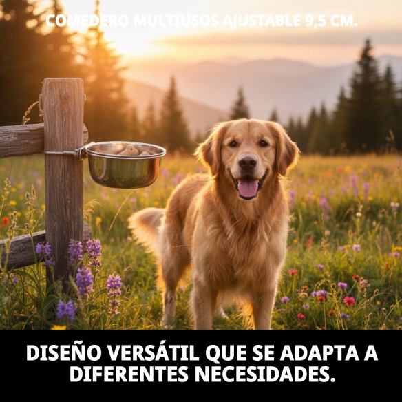 Comedero Multiusos Ajustable 9,5 cm para Mascotas