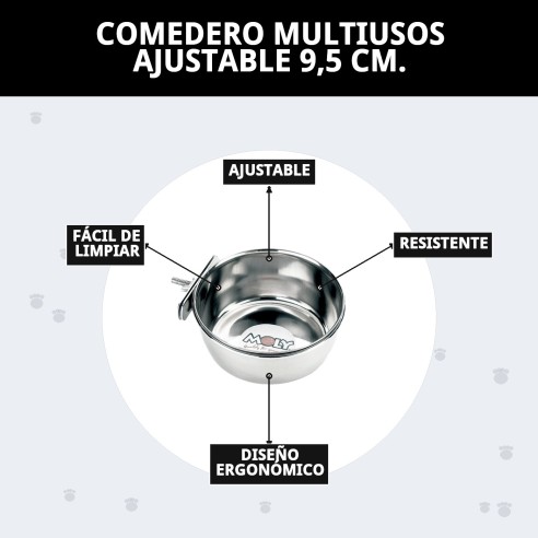 Comedero Multiusos Ajustable 9,5 cm para Mascotas