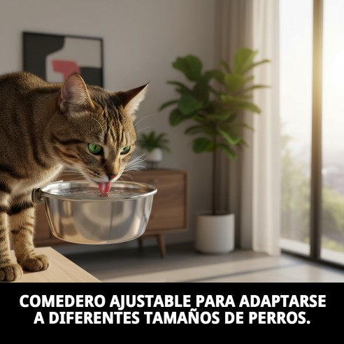 Comedero Multiusos Ajustable 12,5 cm - Ideal para Mascotas