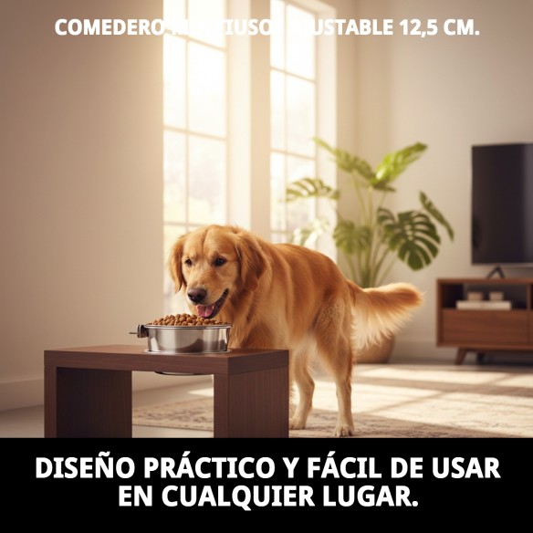 Comedero Multiusos Ajustable 12,5 cm - Ideal para Mascotas