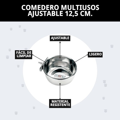 Comedero Multiusos Ajustable 12,5 cm - Ideal para Mascotas